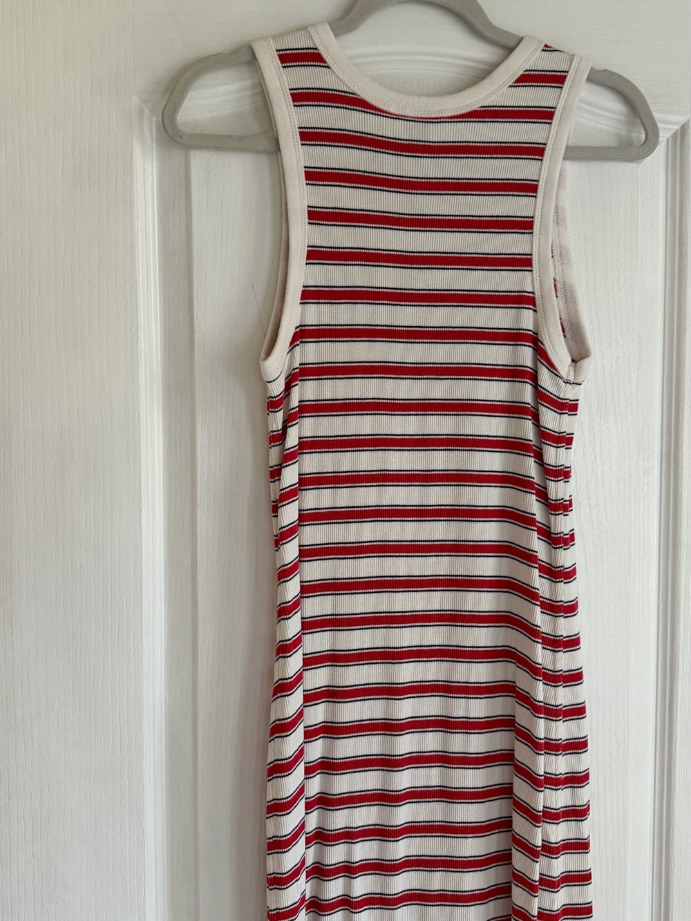 Target Cream Maxi Dress with Red and Black Stripes